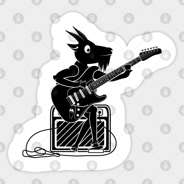 Goat Playing Guitar Sticker by mailboxdisco